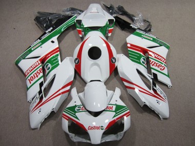 2004-2005 Honda CBR1000RR Motorcycle Fairings - White Red Green Castrol UK