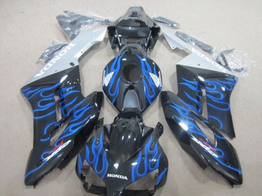 2004-2005 Honda CBR1000RR Motorcycle Fairings - Glossy Black Blue Flame UK