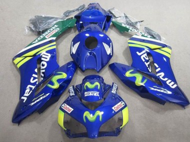 2004-2005 Honda CBR1000RR Motorcycle Fairings - Blue Green Yellow MoviStar Castrol UK