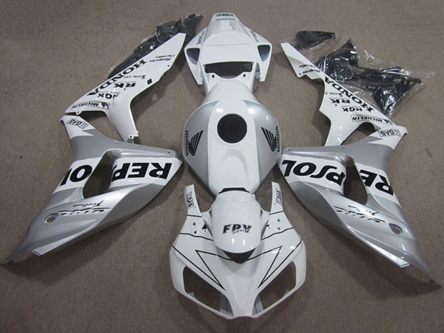 2006-2007 Honda CBR1000RR Motorcycle Fairing - White Silver Black Repsol UK
