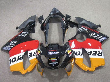 1999-2000 Honda CBR600 F4 Motorcycle Fairings - Orange White Red Glossy Black Repsol UK