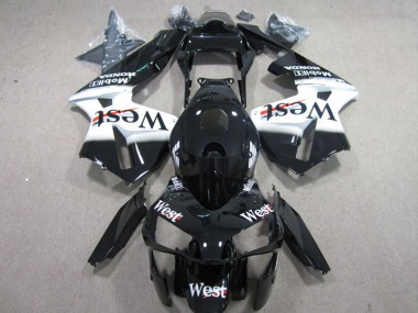 2003-2004 Honda CBR600RR Motorcycle Fairings - Glossy Black White West UK