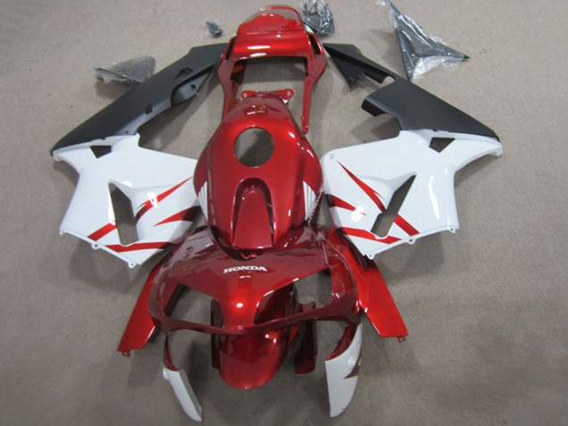 2003-2004 Honda CBR600RR Motorcycle Fairings - Red White Matte Black UK