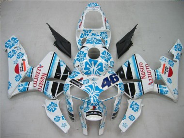 2005-2006 Honda CBR600RR Motorcycle Fairings - White Blue Red Nastro Azzurro 46 UK