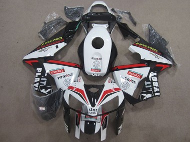 2005-2006 Honda CBR600RR Motorcycle Fairings - White Red Black Star Lock Playboy UK