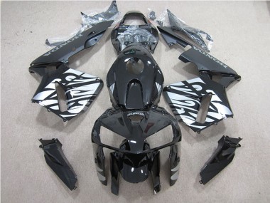 2005-2006 Honda CBR600RR Motorcycle Fairing - Glossy Black Silver Flame UK