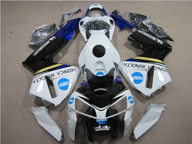 2005-2006 Honda CBR600RR Motorcycle Fairings - White Blue Yellow Glossy Black Konica Minolta UK