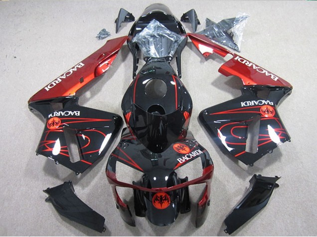 2004-2005 Kawasaki ZX10R Motorcycle Fairings - Black Red Racardi UK