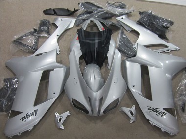 2007-2008 Kawasaki ZX6R Motorcycle Fairings - Silver UK
