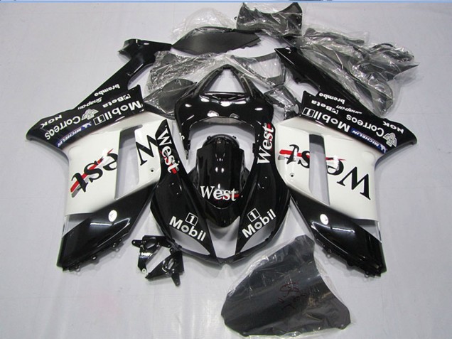 2007-2008 Kawasaki ZX6R Motorcycle Fairings - Black West Mobil UK