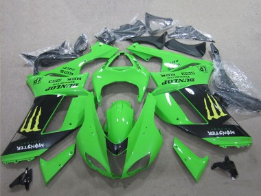 2007-2008 Kawasaki ZX6R Motorcycle Fairings - White Blue Ninja UK