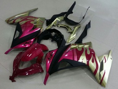 2013-2018 Kawasaki ZX300R Motorcycle Fairings - Gold Pink Red Black UK