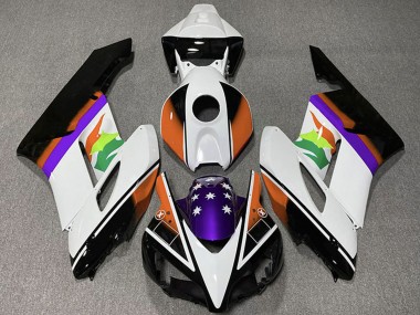 2004-2005 Honda CBR1000RR Motorcycle Fairings - White Orange Purple Glossy Black Star UK