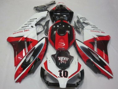 2004-2005 Honda CBR1000RR Motorcycle Fairings - White Red Glossy Black Sexy VIBE TECH UK