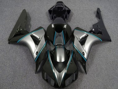 2006-2007 Honda CBR1000RR Motorcycle Fairings - Silver Blue Glossy Black Pinstripe UK