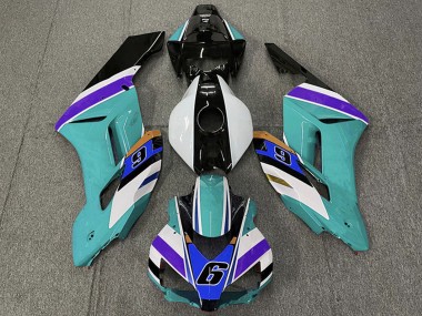 2004-2005 Honda CBR1000RR Motorcycle Fairings - White Teal Blue Purple Black 6 UK