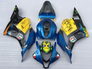 2009-2012 Honda CBR600RR Motorcycle Fairings - Blue Yellow Glossy Black Shark UK
