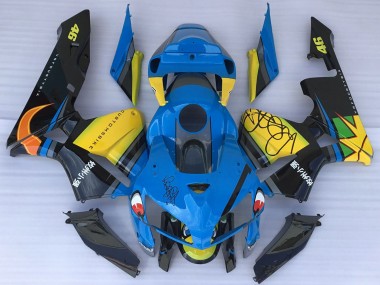 2005-2006 Honda CBR600RR Motorcycle Fairings - Blue Yellow Black Shark UK