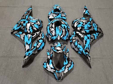 2009-2012 Honda CBR600RR Motorcycle Fairings - Blue Silver Camouflage UK