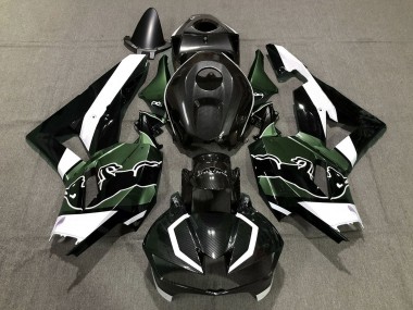 2013-2023 Honda CBR600RR Motorcycle Fairings - Black Carbon Fiber White Green Bull UK