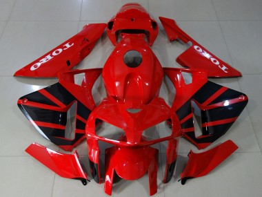 2005-2006 Honda CBR600RR Motorcycle Fairings - Glossy Red Black UK
