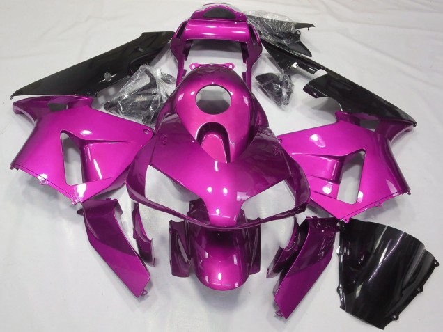 2003-2004 Honda CBR600RR Motorcycle Fairings - Hot Pink Glossy Black UK