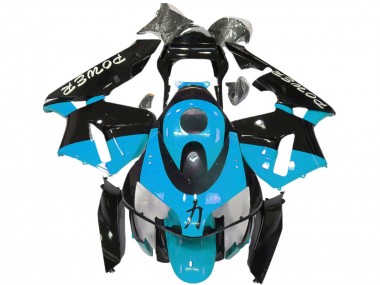 2003-2004 Honda CBR600RR Motorcycle Fairings - Light Blue Glossy Black Power UK