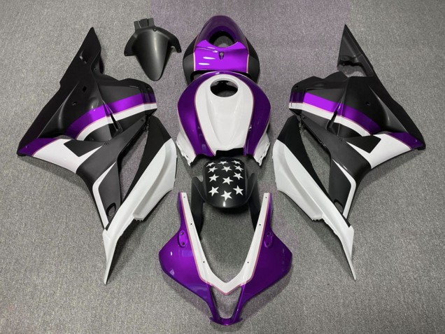 2009-2012 Honda CBR600RR Motorcycle Fairings - White Purple Matte Black Star UK