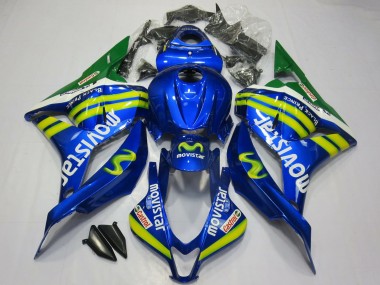 2009-2012 Honda CBR600RR Motorcycle Fairings - Blue Green MoviStar UK