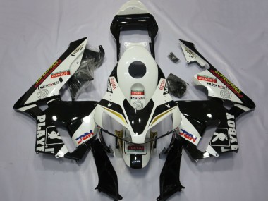 2003-2004 Honda CBR600RR Motorcycle Fairings - White Yellow Glossy Black HRC Playboy UK