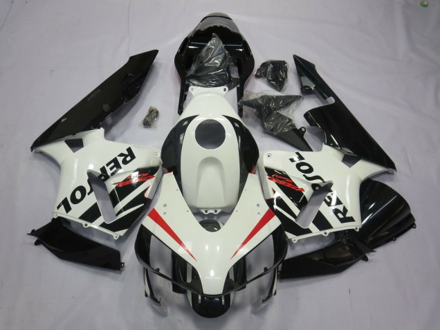 2003-2004 Honda CBR600RR Motorcycle Fairings - White Red Glossy Black Repsol OEM Style UK