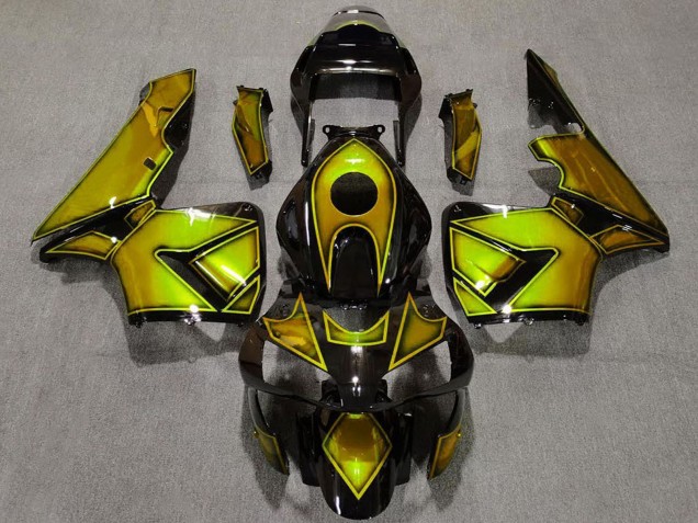 2003-2004 Honda CBR600RR Motorcycle Fairings - Gold Glossy Black UK