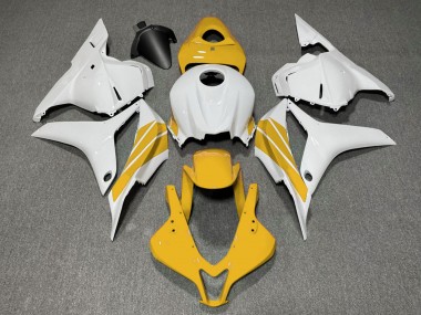 2009-2012 Honda CBR600RR Motorcycle Fairings - White Yellow Stripe UK