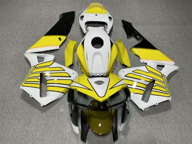 2005-2006 Honda CBR600RR Motorcycle Fairings - Yellow and White Wings UK