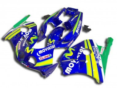 1990-1998 Honda CBR250RR Motorcycle Fairings - Blue Yellow Green MoviStar Red Castrol UK