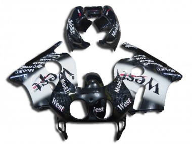 1990-1998 Honda CBR250RR Motorcycle Fairings - Glossy Black White West UK
