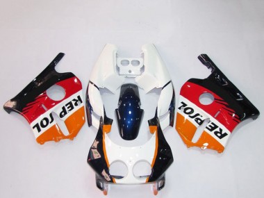 1990-1998 Honda CBR250RR Motorcycle Fairings - Orange White Red Glossy Black Repsol UK