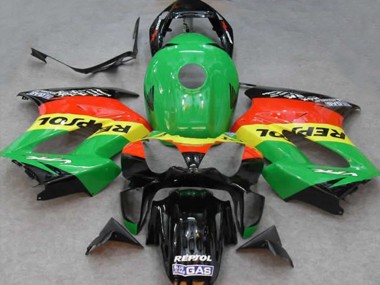 2002-2013 Honda VFR 800 Motorcycle Fairings - Green Yellow Red Black Repsol UK