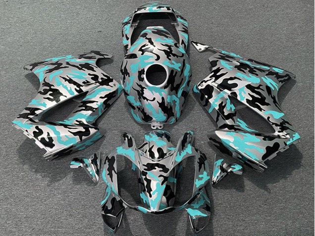 2002-2013 Honda VFR 800 Motorcycle Fairings - Teal Camouflage UK