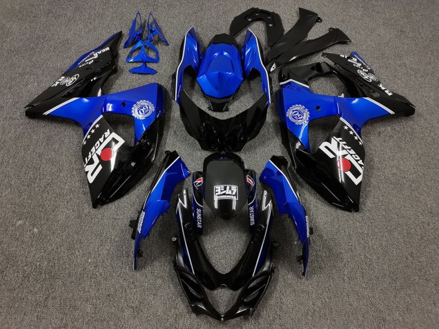 2009-2016 Suzuki GSXR 1000 Motorcycle Fairings - Black and Blue with Custom Logo UK