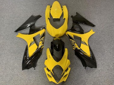 2007-2008 Suzuki GSXR 1000 Motorcycle Fairings - Yellow Glossy Black UK