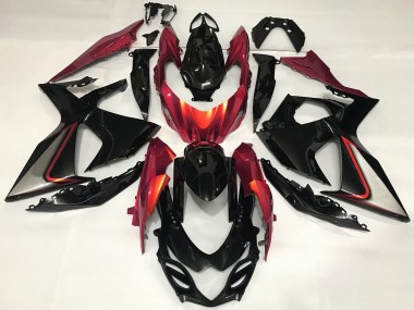 2009-2016 Suzuki GSXR 1000 Motorcycle Fairing - Glossy Black Red UK