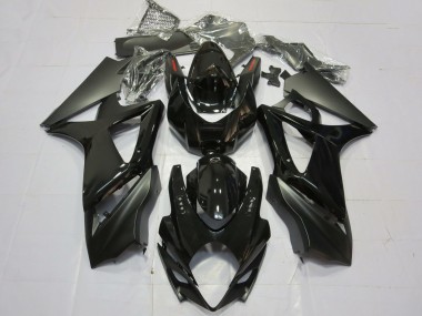 2007-2008 Suzuki GSXR 1000 Motorcycle Fairings - Glossy Black Matte Black Plain UK