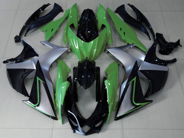 2009-2016 Suzuki GSXR 1000 Motorcycle Fairings - Green Silver Black UK