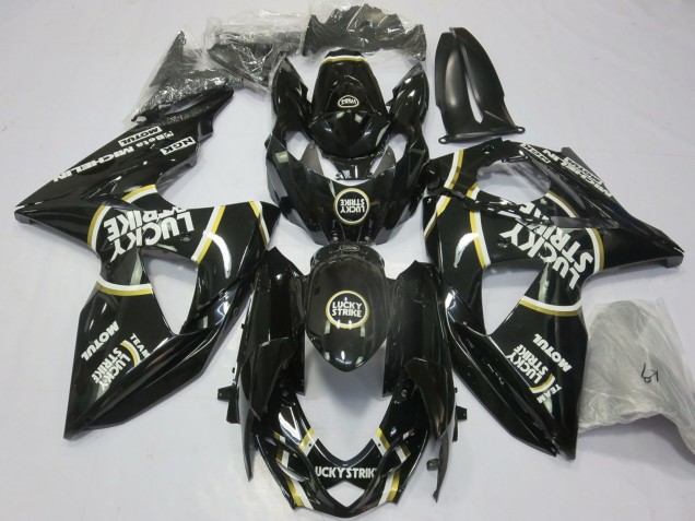 2009-2016 Suzuki GSXR 1000 Motorcycle Fairings - Glossy Black Lucky Strike UK