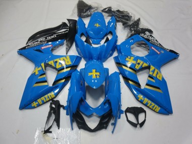2009-2016 Suzuki GSXR 1000 Motorcycle Fairings - Blue Gold Black Rizla UK