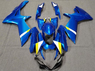 2011-2024 Suzuki GSXR 600 / GSXR 750 Motorcycle Fairings - Blue White Yellow UK
