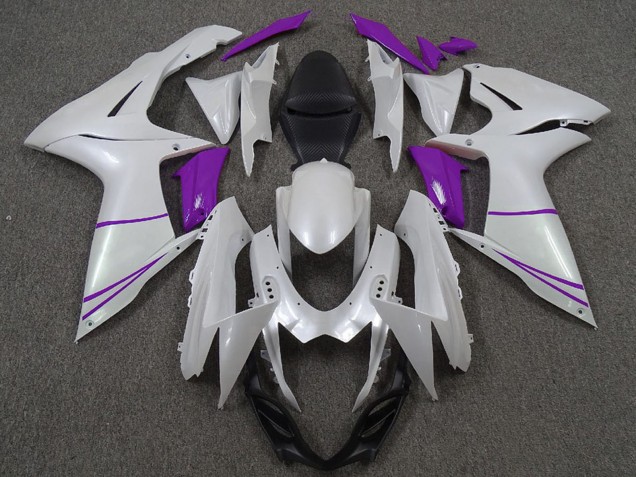 2011-2024 Suzuki GSXR 600 / GSXR 750 Motorcycle Fairings - Pearl White and Purple UK