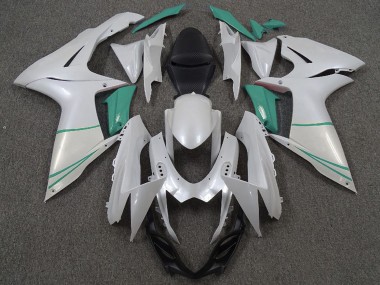 2011-2024 Suzuki GSXR 600 / GSXR 750 Motorcycle Fairings - Pearl White and T Blue UK