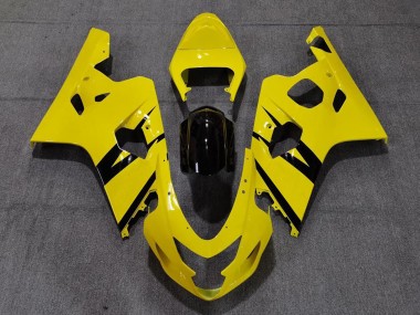 2004-2005 Suzuki GSXR 600 / GSXR 750 Motorcycle Fairings - Yellow Glossy Black OEM Style UK